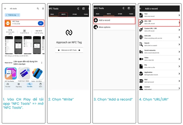 Các bước tiến hành ghi dữ liệu namecard cho Android (1)